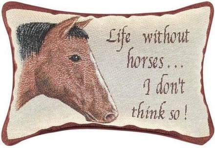 Sierkussen - Prachtig Sierkussen. Met Een Paardenhoofd - Multicolor - 23 Cm X 33 Cm