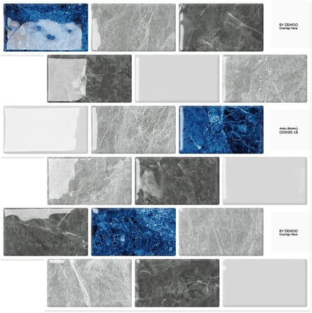 Dailygoody - Plaktegels - Zelfklevend - Blauw - Muurstickers