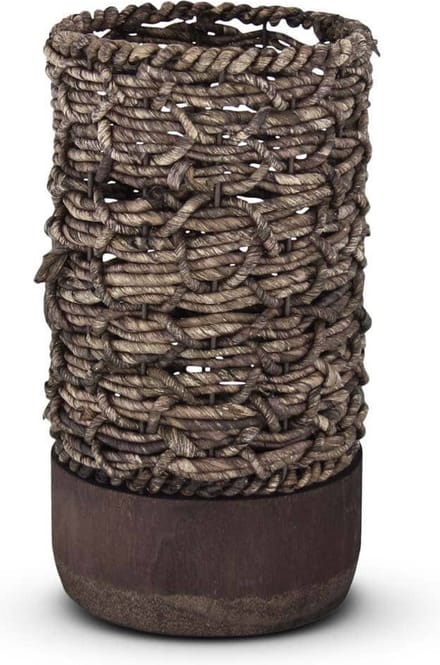 Safaary - Deco Pot Oosters Donkerbruin Koord Ø 17 x 29cm