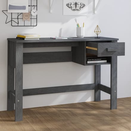 vidaXL - Bureau - HAMAR - 110x40x75 - cm - massief - grenenhout - donkergrijs