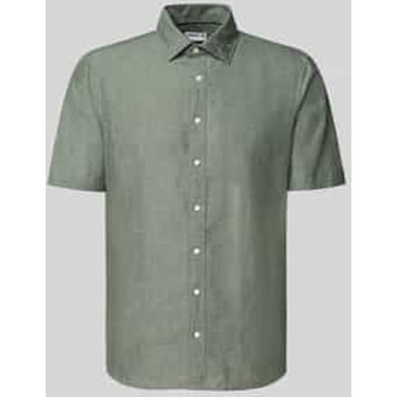 slim fit vrijetijdshemd van linnenmix