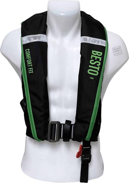Besto Comfort fit 180N reddingsvest - zwart/groen