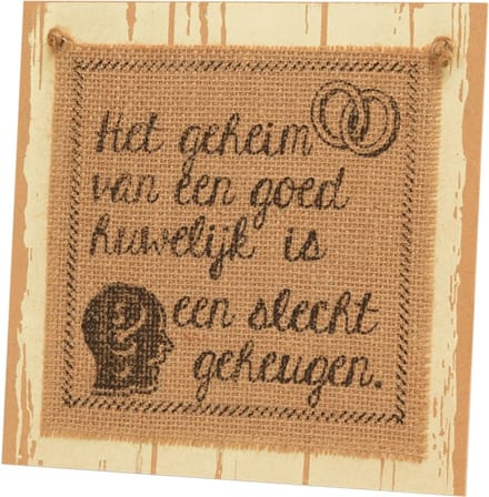 Paper Dreams Bordje Een Goed Huwelijk 20 Cm Hout Naturel