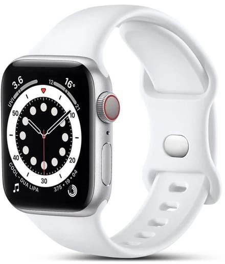 Mobiq - Siliconen Bandje geschikt voor Apple Watch 41 mm - wit