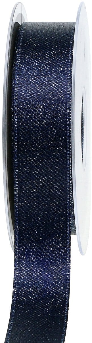 Satijnlint met mica blauw 25mm 20m