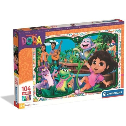 Clementoni - Dora - Puzzles 104 Pieces - Maxi Super Color - Puzzle enfant - Des 4 ans - 45x62cm