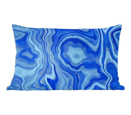 Sierkussens - Kussentjes Woonkamer - 60x40 cm - Blauw - Agaat geode - Stenen - Marmer