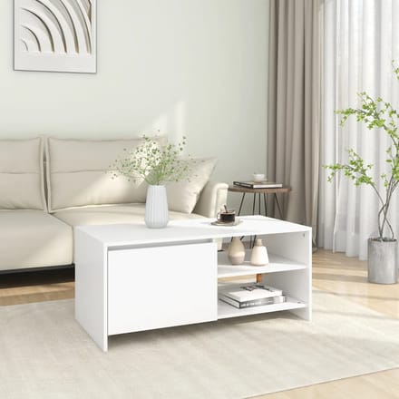 vidaXL - Salontafel - 102x50x45 - cm - bewerkt - hout - wit