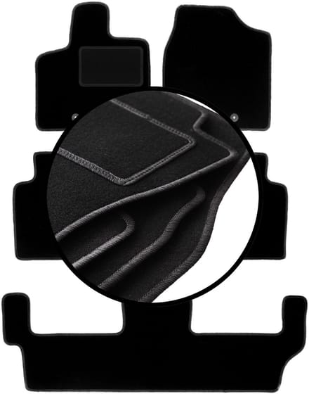 Complete set veloursmatten voor: Dodge Grand Caravan IV 7-zits (2008-2016)