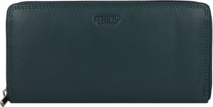 mano Donna Giulia Portemonnee Leer 20 cm - Dames - Horizontaal - petrol