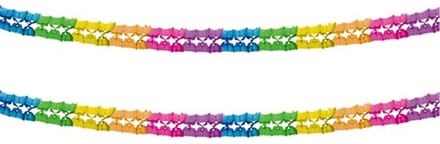 Haza feestslingers verjaardag - 2x stuks - papier - 6m - multi-color