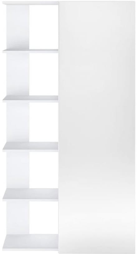 Vente-unique Schoenenkast met 4 legplanken en 1 spiegeldeur - Wit - SYLANY