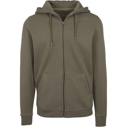 Build your Brand Heavy Zip Hoody BY012 - OLIVE - M