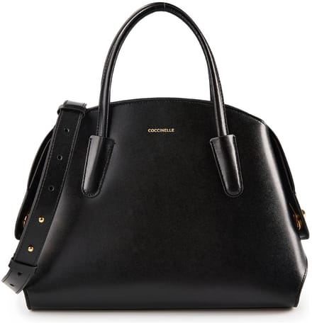 COCCINELLE Leren handtas schoudertas Tylde Calf Handbag Smooth Leather Noir zwart