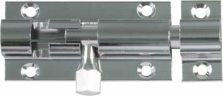 AMIG schuifslot/plaatgrendel - messing - 6 x 2.55 cm - verchroomd - deur - poort