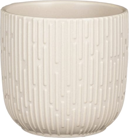 Mica Decorations Plantenpot/bloempot - keramiek - mat wit - D14/H13 cm