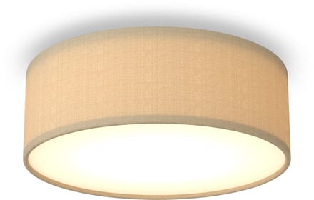 Calex Plafondlamp, Stoffen Kap, Excl. E27 Fitting, Moderne Ronde Plafonnière, Taupe, 30 cm