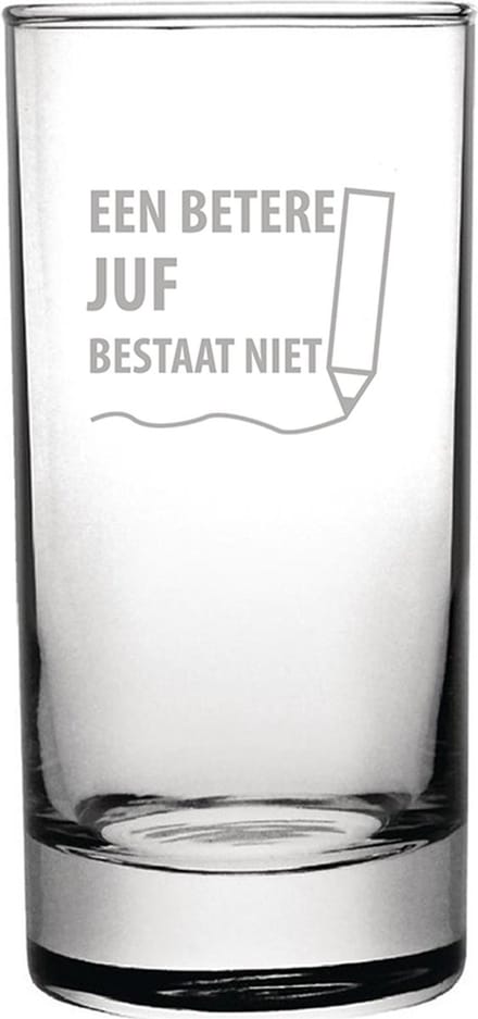 Gegraveerde longdrinkglas 28,5cl een betere juf bestaat niet