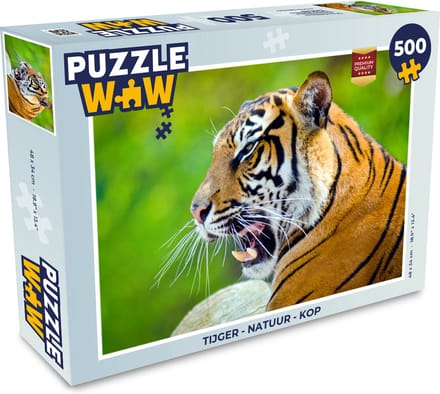 Puzzel Tijger - Natuur - Kop - Legpuzzel - Puzzel 500 stukjes