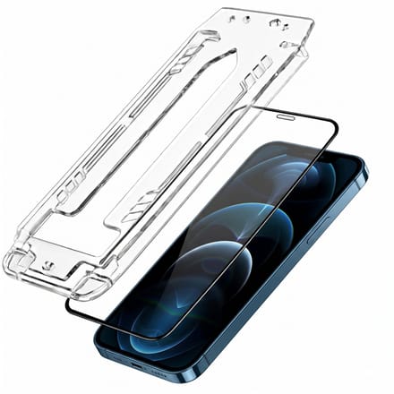 3mk, Screenprotector Gehard Glas geschikt voor iPhone 12 Pro Max 2 Stuks, Zwart / Transparant
