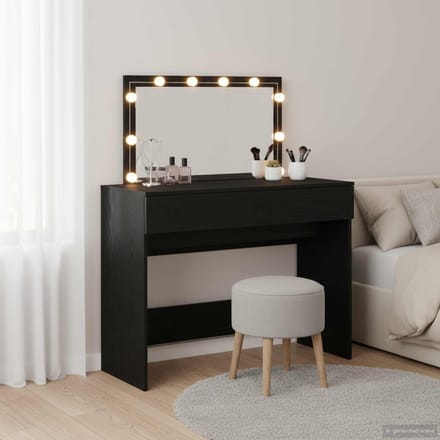 vidaXL - Kaptafel - Zwart - Eiken - 100 - x - 40 - x - 120 - cm - Bewerkt - hout
