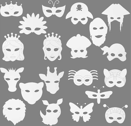 Creotime Maskers Wit 25 Cm 64 Stuks