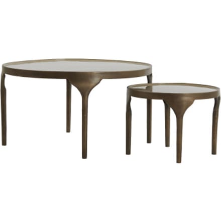 Light & Living - Bijzettafel LAPAZ - Ø85x45cm - Brons - Set van 2