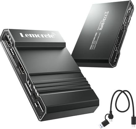 Lemorele AC09 HDMI Capture Card - 4K 60Hz Passthrough - 1080p - USB 3.0 - Audio