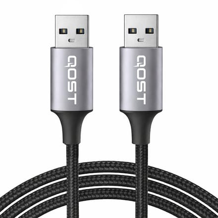 Qost - USB-A 3.0 naar USB-A 3.0 Kabel- 5 Gbps - Datakabel - USB Verlengkabel - 2 Meter - Spacegrey