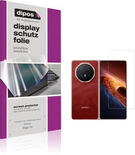 dipos – 4x Beschermfolie geschikt voor Honor Magic V6 Aussenseite | Krasbestendige & heldere Screenprotector Ultra-Thin