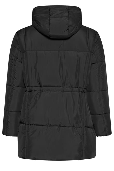 Yours Zwarte Korte Gewatteerde Jas Size 50-52