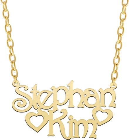 Vergulde dubbele naamketting