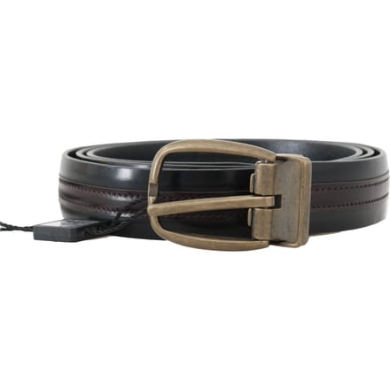 Dolce & Gabbana Mannen Zwart Bordeaux Leren Riem