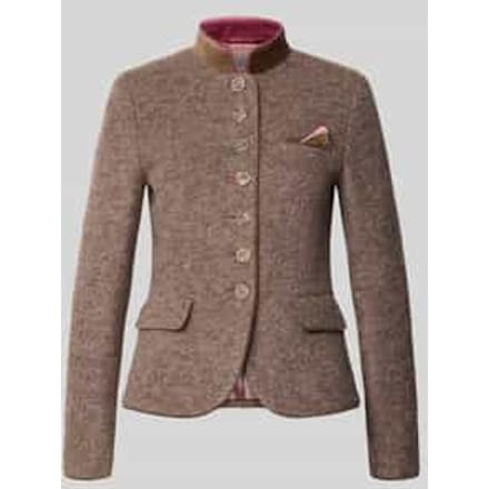 Slim fit blazer van lanafleece-mix