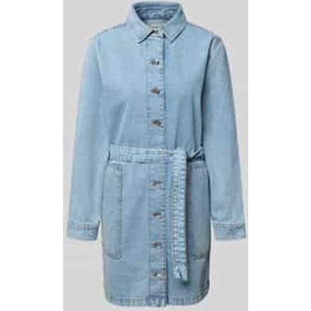 Mini-jurk in Denimlook met platte kraag