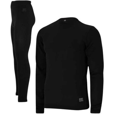 Heatkeeper Thermoset Heren - Basic Naadloos - Thermoshirt + Thermo Legging - Zwart - Maat M/L