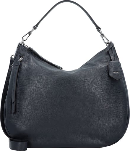 abro Leren Schoudertas Leather Adria Hobo Bag Juna Navy Blauw