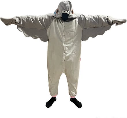 PartyXplosion - Snuif Post Duif Kostuum - Wit / Beige, Grijs - Medium/Large - Carnavalskleding - Verkleedkleding