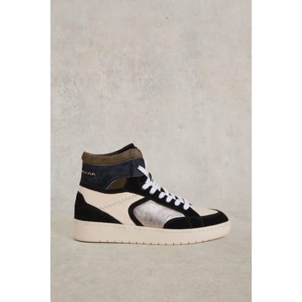 White Stuff Heidi Hi-top Trainer Black Multi Taglia: 3 | Sneakers Outlet | Donna | Nero