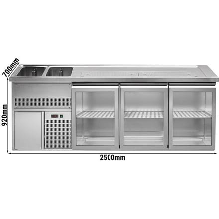 GGM Gastro Biertheke Premium PLUS - 2500x700mm - 3 Glastüren