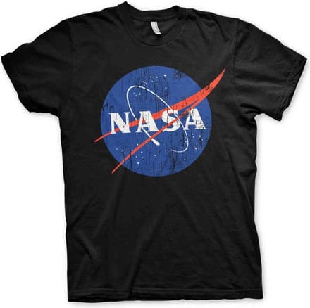 NASA Heren Tshirt -2XL- Washed Insignia Zwart