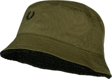 Fred Perry Reversible bucket hoed van teddy - Zwart/ Groen - Maat L