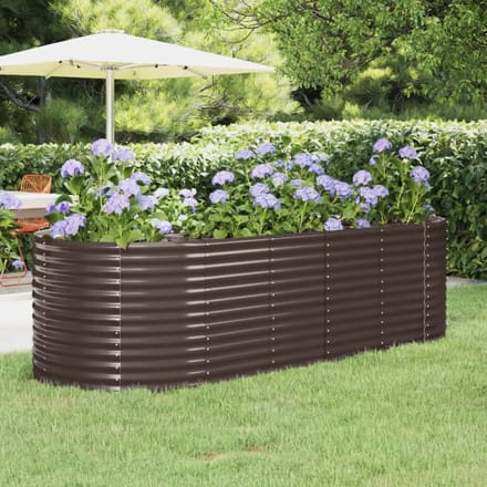 vidaXL - Plantenbak - 249x100x68 - cm - gegalvaniseerd - staal - bruin