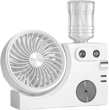 Mistventilator - Vernevelende ventilator - Persoonlijke verkoeling - Dubbele nozzle - 7x23x7 cm - Wit