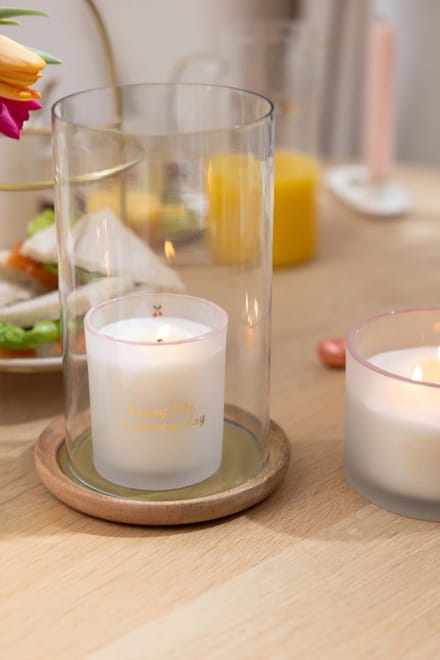 Zusss Windlicht Hout Glas / Hout Naturel