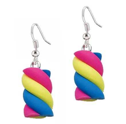 Fako Bijoux® - Oorbellen - Spekjes - Candy - Blauw/Geel/Fuchsia