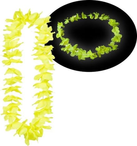 Neon gele Hawaii kransen 12 stuks