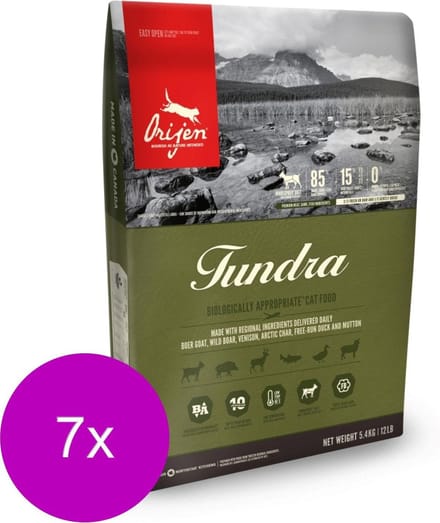 Orijen Whole Prey Tundra Cat Geit&Zwijn - Kattenvoer - 7 x 1.8 kg