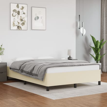 vidaXL - Bedframe - kunstleer - crèmekleurig - 140x190 - cm