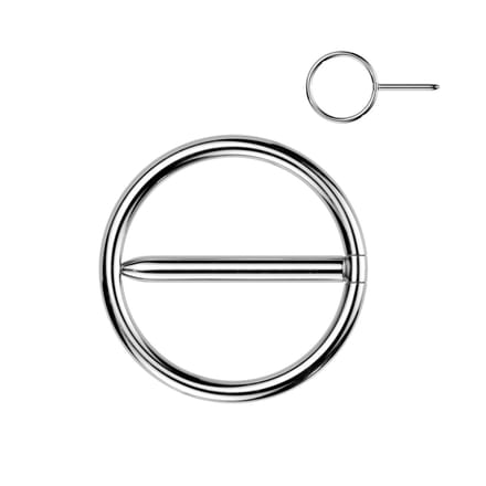 Tepelpiercing titanium swinging clicker 1.6x12 - zilver - LMPiercings